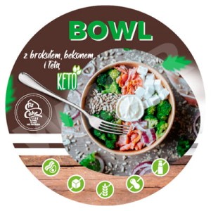 BOWL z brokułem, bekonem i fetą KETO