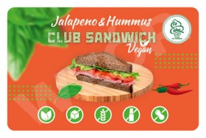 Jalapeno Hummus Club Sandwich VEGAN