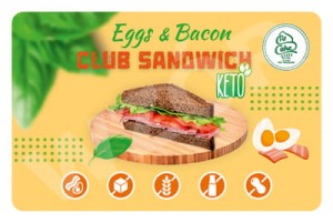 Eggs Bacon Club Sandwich KETO