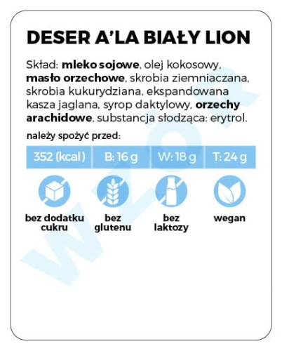 Etykieta na słoik - Deser a'la biały lion