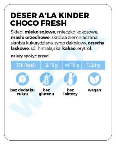 Etykieta na słoik - Deser a'la Kinder choco fresh