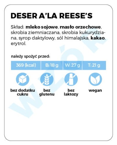 Etykieta na słoik - Deser a'la Reese's