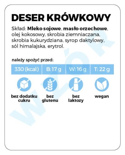 Etykieta na słoik - Deser krówkowy