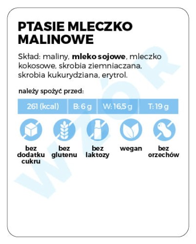 Etykieta na słoik - Deser ptasie mleczko malinowe