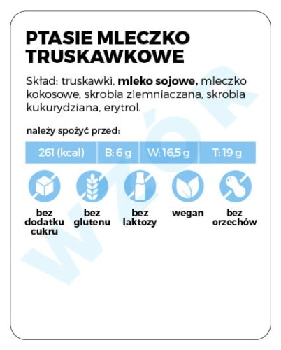 Etykieta na słoik - Deser ptasie mleczko truskawkowe