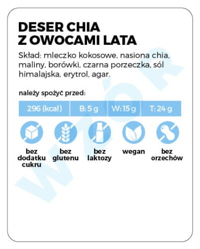 Etykieta za słoik - Deser chia z owocami lata
