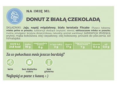 CIASTA KETO - przykładowa karta z rozszerzonym składem